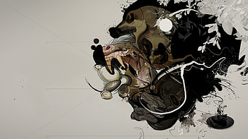 Preview monkey, processing, minimalism, spots HD wallpaper