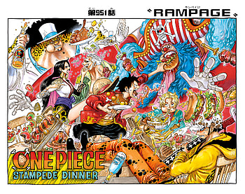 One Piece 951 Color Cover Page, Monkey D. Luffy, Smoker (One Piece), Boa Hancock, Rob Lucci, Anime, One Piece HD wallpaper