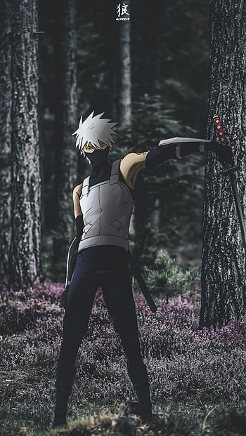 Kakashi Hatake Anbu, anime x reality, naruto, forest, anime aesthetic, anime , kakashi hatake, anime, naruto shippuden HD phone wallpaper