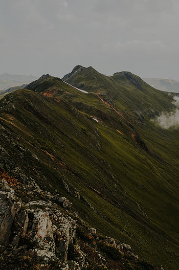 Mountains, grass, landscape, nature HD phone wallpaper