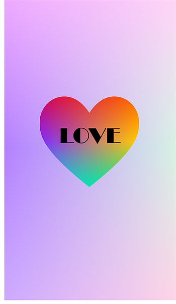love gradient, magenta, happy, pride, heart HD phone wallpaper