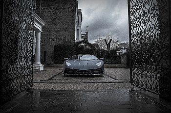 Lamborghini, Cars, Front View, Aventador, Mansory, Gate, Goal HD wallpaper
