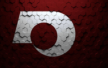 Flag of Kumamoto, honeycomb art, Kumamoto hexagons flag, Kumamoto, 3d hexagons art, Kumamoto flag HD wallpaper