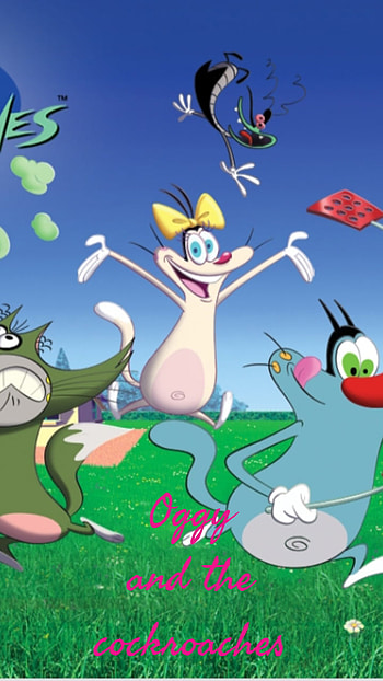 Oggy and the cockroach, cockroaches, sky, bob, cartoon, ollivia, cartoon network, jack HD phone wallpaper