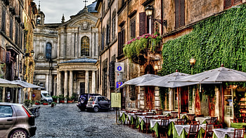 terrace and ally in rome, ally, rome, terrace, car HD wallpaper