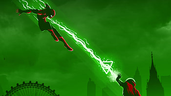 Spiderman And Mysterio Fight, spiderman, mysterio, superheroes, artwork, digital-art HD wallpaper
