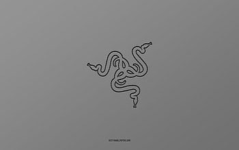 Razer logo, , gray gradient background, Razer carbon logo, gray background, Razer, Razer emblem HD wallpaper