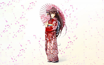 Yamato, Kantai Collection, Kancolle, Yamato character, red kimono dress, Yamato Kancolle, Kantai Collection characters HD wallpaper