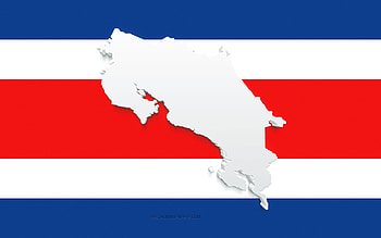 Costa Rica map silhouette, Flag of Costa Rica, silhouette on the flag, Costa Rica, 3d Costa Rica map silhouette, Costa Rica flag, Costa Rica 3d map HD wallpaper