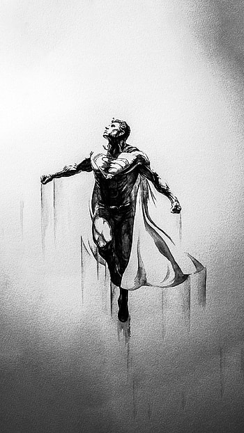 Superman Black And White, Black and White Superman HD phone wallpaper