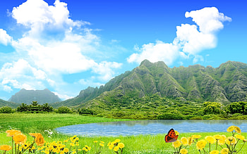 Landscape, Sky, Mountains, Lakes HD wallpaper
