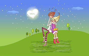 Music, Love, Vector, Couple, Pair, Relations, Interests, Worldview, Outlook HD wallpaper