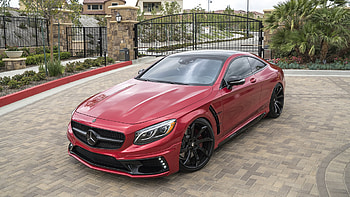 WALD S63 Coupe, Mercedes, Black Rims, Red, Custom Wheels HD wallpaper