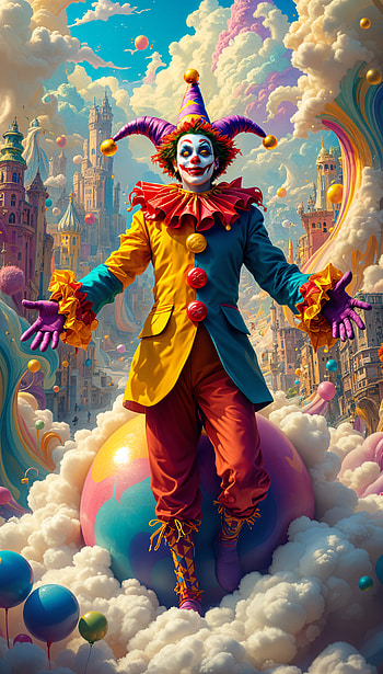 Whimsical Jester: A Playful , clown, colorful, fantasy, whimsical HD phone wallpaper