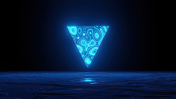 Blue triangle, variant, abstract, dark HD wallpaper