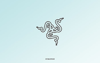 Razer purple logo, , blue gradient background, Razer carbon logo, blue background, Razer logo, Razer emblem HD wallpaper
