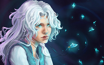 Fantasy magic girl, girl, white, magic, fantasy HD wallpaper
