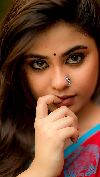Monica chinnakotla, , saree beauty, cute face HD phone wallpaper