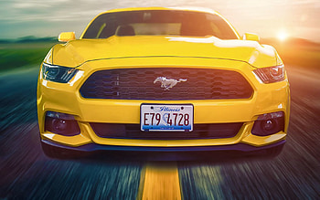 Cars, Front View, Ford Mustang, Muscle Car, 2015 HD wallpaper