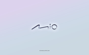 Mio logo, cut out 3d text, white background, Mio 3d logo, Mio emblem, Mio, embossed logo, Mio 3d emblem HD wallpaper