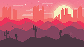 Sunset Mountains Art, artist, artwork, digital-art, behance HD wallpaper