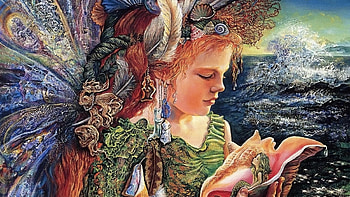 Josephine Wall, Beachcomber fairy, Seaside wonders, Magical moments HD wallpaper