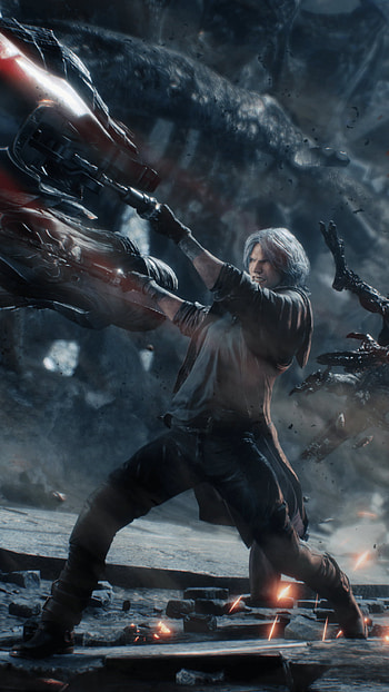 Dante in Action: Devil May Cry 5 , video game, Devil May Cry 5, Dante (Devil May Cry) HD phone wallpaper