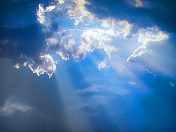 After the darkness, blue, white, light, clouds, sky, sun rays HD wallpaper