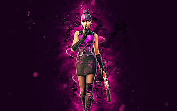 Purple Rune Kor, , purple neon lights, Fortnite Battle Royale, Fortnite characters, Purple Rune Kor Skin, Fortnite, Purple Rune Kor Fortnite HD wallpaper