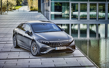 2022, Mercedes-AMG EQS 53 4MATIC, , front view, exterior, gray sedan, electric cars, new gray EQS 53, German cars, Mercedes HD wallpaper