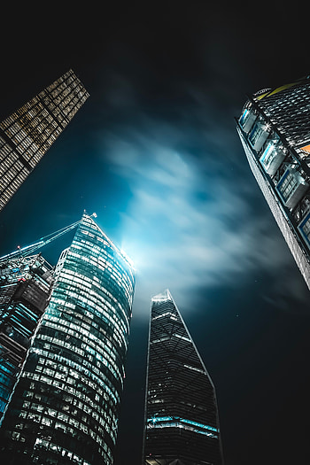 Cities, Architecture, Building, Shine, Light, Night City, Skyscrapers HD phone wallpaper