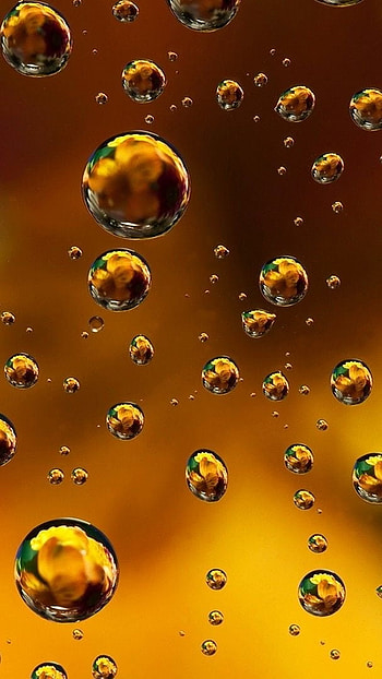 Water Drop Notch, Golden Water Drops, golden, water drops HD phone wallpaper
