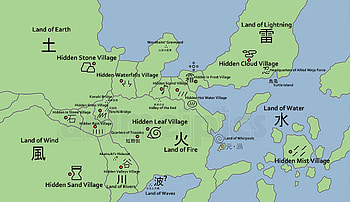 Naruto World Map Lands and Hidden Villages HD wallpaper
