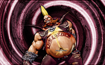 Birdie, purple grunge background, warriors, Street Fighter, vortex, protagonist, Birdie Street Fighter HD wallpaper