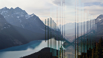 Mountain Thoughts, blue, natural, geometrical, peaks, view, nature, lake, mountain HD wallpaper