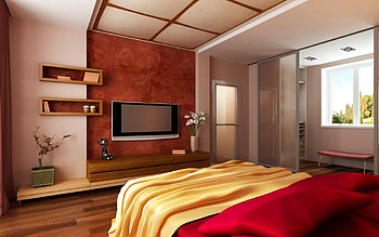 Miscellanea, Miscellaneous, Design, Room, Furniture, Bed, Television, Television Set HD wallpaper