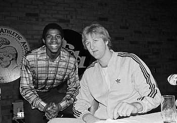Magic Johnson, Larry Bird HD wallpaper