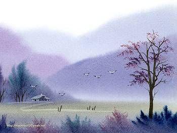 Painting19, painting, art, rural, landscape, sky, nature, mountain HD wallpaper