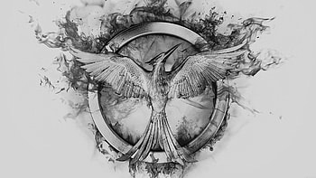 The Hunger Games, Hunger Games Mockingjay, Black logo art HD wallpaper