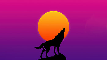 Retro Fox Howling , fox, artist, artwork, digital-art, artstation, minimalism, minimalist HD wallpaper