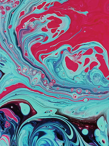 Colorful abstract painting with swirling blue and red patterns, evoking a sense of fluidity and creativity. HD phone wallpaper