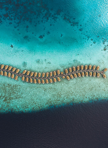 Nature, View From Above, Ocean, Maldives, Bungalow HD phone wallpaper