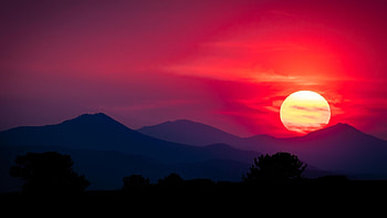 Smokey Sunset Over the Colorado Rockies, mountains, usa, clouds, colors, landscape, sky, sun HD wallpaper