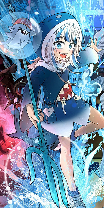 Gawr Gura, eye, art HD phone wallpaper