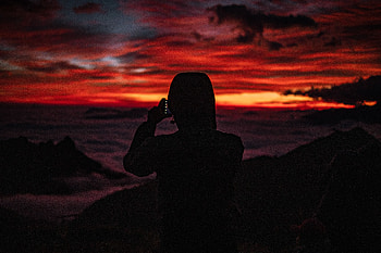 Sunset, Dark, Silhouette, Darkness, Hood HD wallpaper