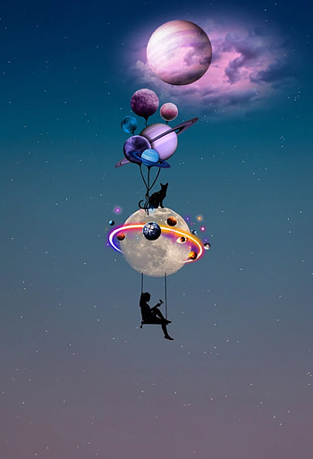 Moon, atmosphere, sky HD phone wallpaper