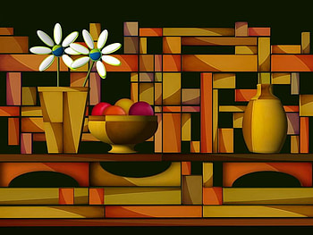 Flowers, fruit, abstract HD wallpaper
