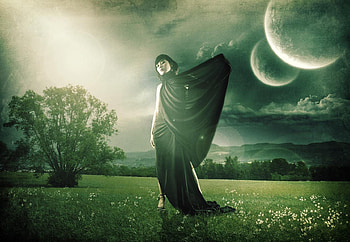 Change Of Seasons, earth, planets, fantasy, seasons, woman HD wallpaper