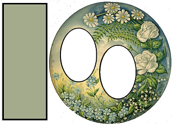 Double frame with Text box, ivory, flowers, text box, green, Design HD wallpaper