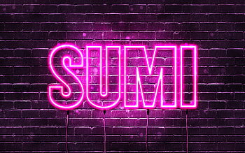 Happy Birtay Sumi, , pink neon lights, Sumi name, creative, Sumi Happy Birtay, Sumi Birtay, popular japanese female names, with Sumi name, Sumi HD wallpaper
